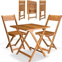 Balkonmöbel Set 3 tlg Holz klappbar Gartenmöbel Akazie