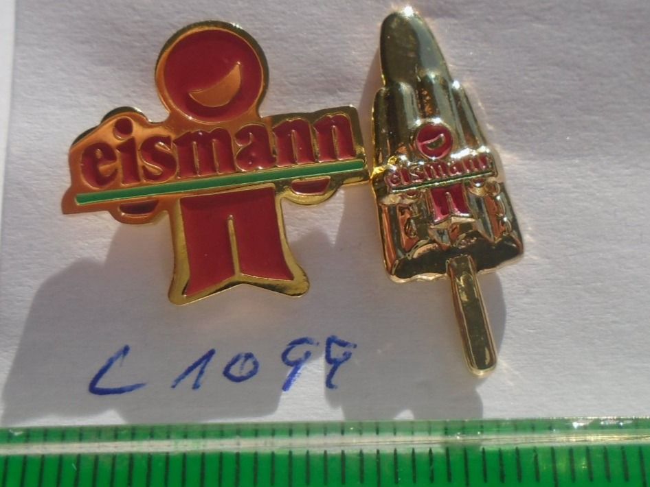 Placchette & Badge: 2 ver Eismann Glace Pins (L1099) – Usato da Winterthur venduto da Beli2000