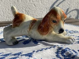 Süsse Porzellanfigur Hund / Spaniel Vintage