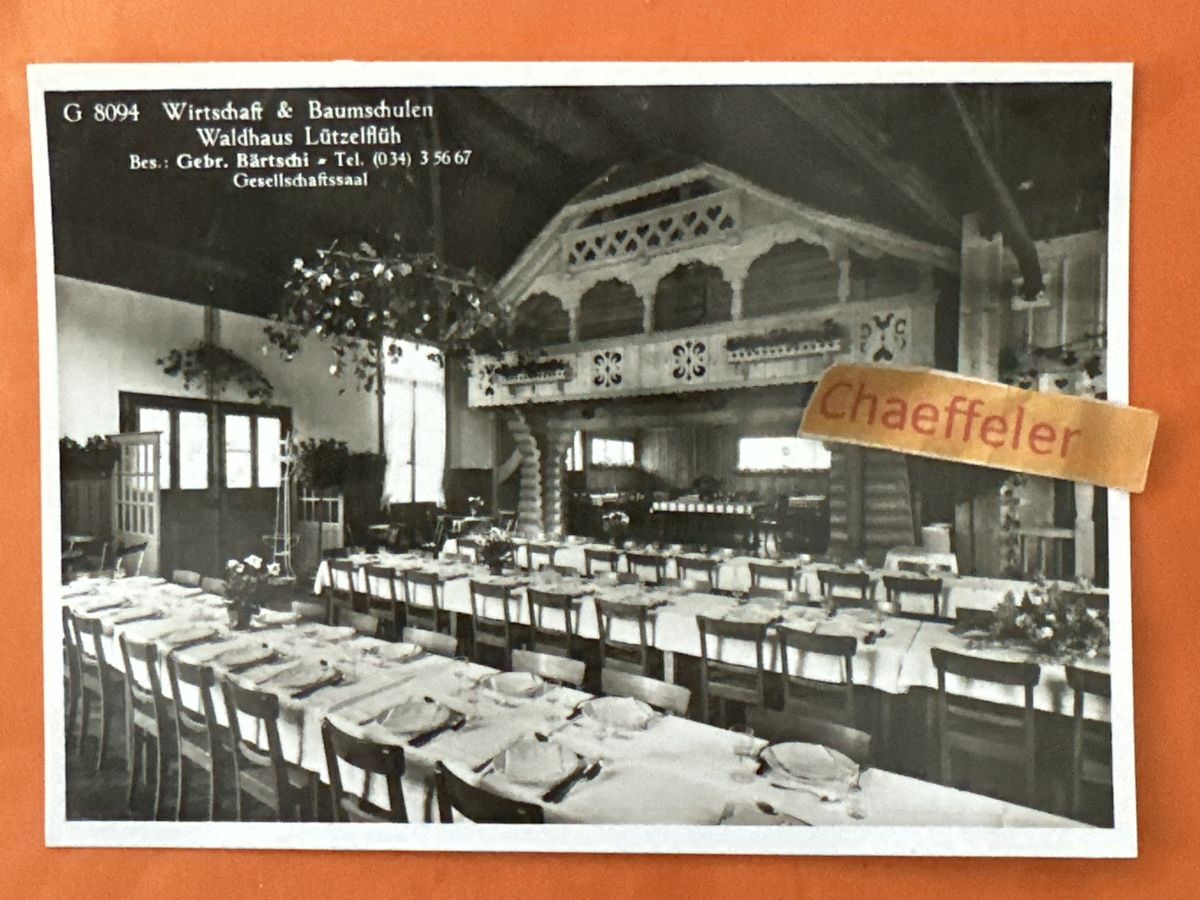 Cartoline postali: G 8094 Wirtschaft & Baumschule Waldhaus Lützelflüh.  – Usato da Zürich venduto da Chaeffeler