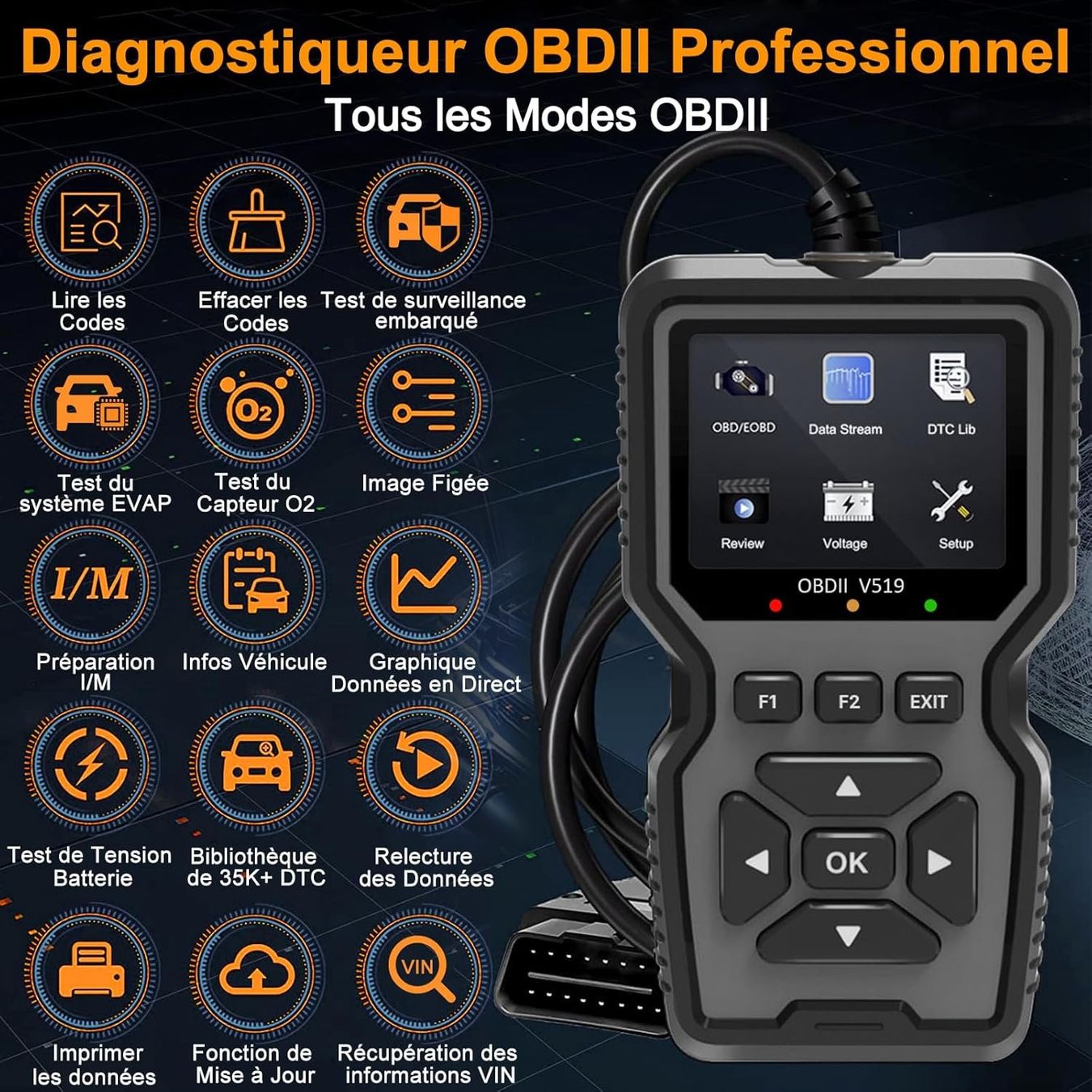 Mesurer: Professionelles OBD2 Diagnosegerät Motor Fehlercode Scanner – Neuf avec emballage d'origine à Genève par Lotus-18 1