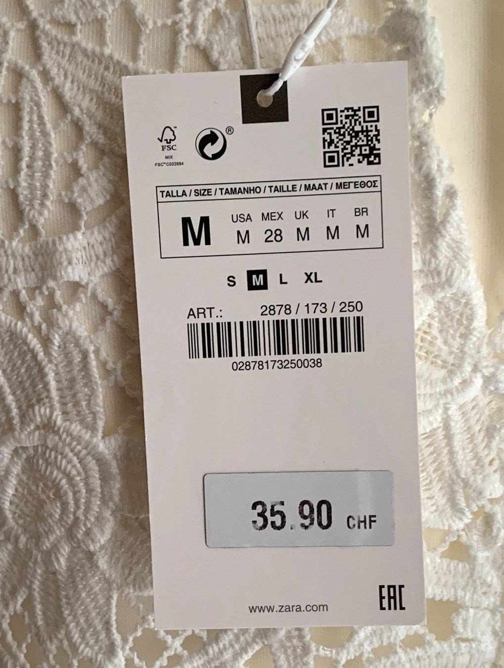 Zara Tops: ZARA-SPITZENBLUSE MIT TRÄGERTOP WEISS  **NEU** – Neu (gemäss Beschreibung) aus Starrkirch-Wil von Evelyne222 4