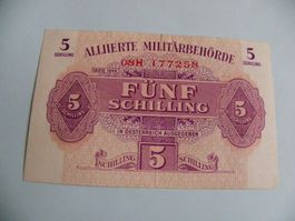 Alliierte Militärbehörde 5 Schilling, Serie 1944,  Wie Neu