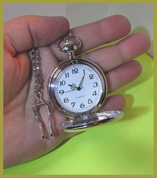 Orologi: Schöne Taschenuhr in Silber mit Weiss mit Springdeckel – Nuovo e nell'imballaggio originale da St. Margarethen TG venduto da ursk10 2