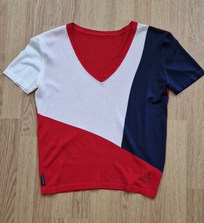 Armani Jeans Pullover Farbe Rot Blau Weiss Grösse S