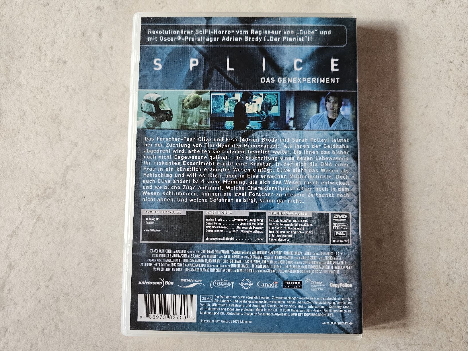 Alle DVDs: Splice  -  Das Genexperiment – Gebraucht aus Schneisingen von backstore24 1