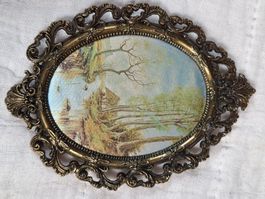 Textildruck Bild in Messingrahmen  Italy