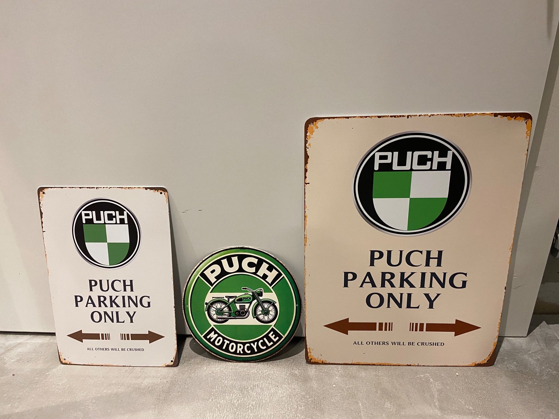 Puch Schilder: PUCH Vintage Blechtafel Metallic Set / NEU – Neu und originalverpackt aus Seon von Aaargauer01 8