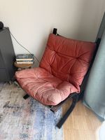Vintage-Sessel aus braunem Leder im dänisch-skandinavischen 