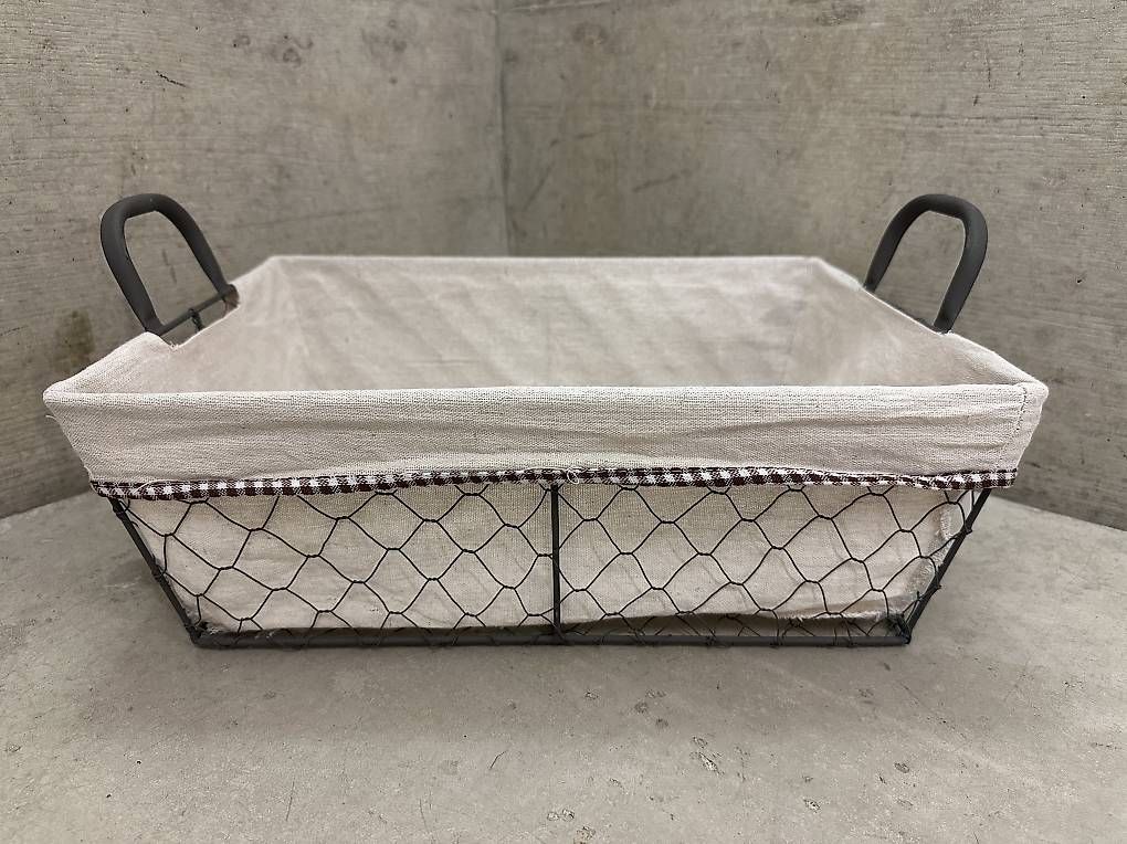 Altro per la casa: Basket wire mesh + cloth lining 🧺 Draht Korb + Stofffutter – Usato da Zuerich venduto da mas925 3