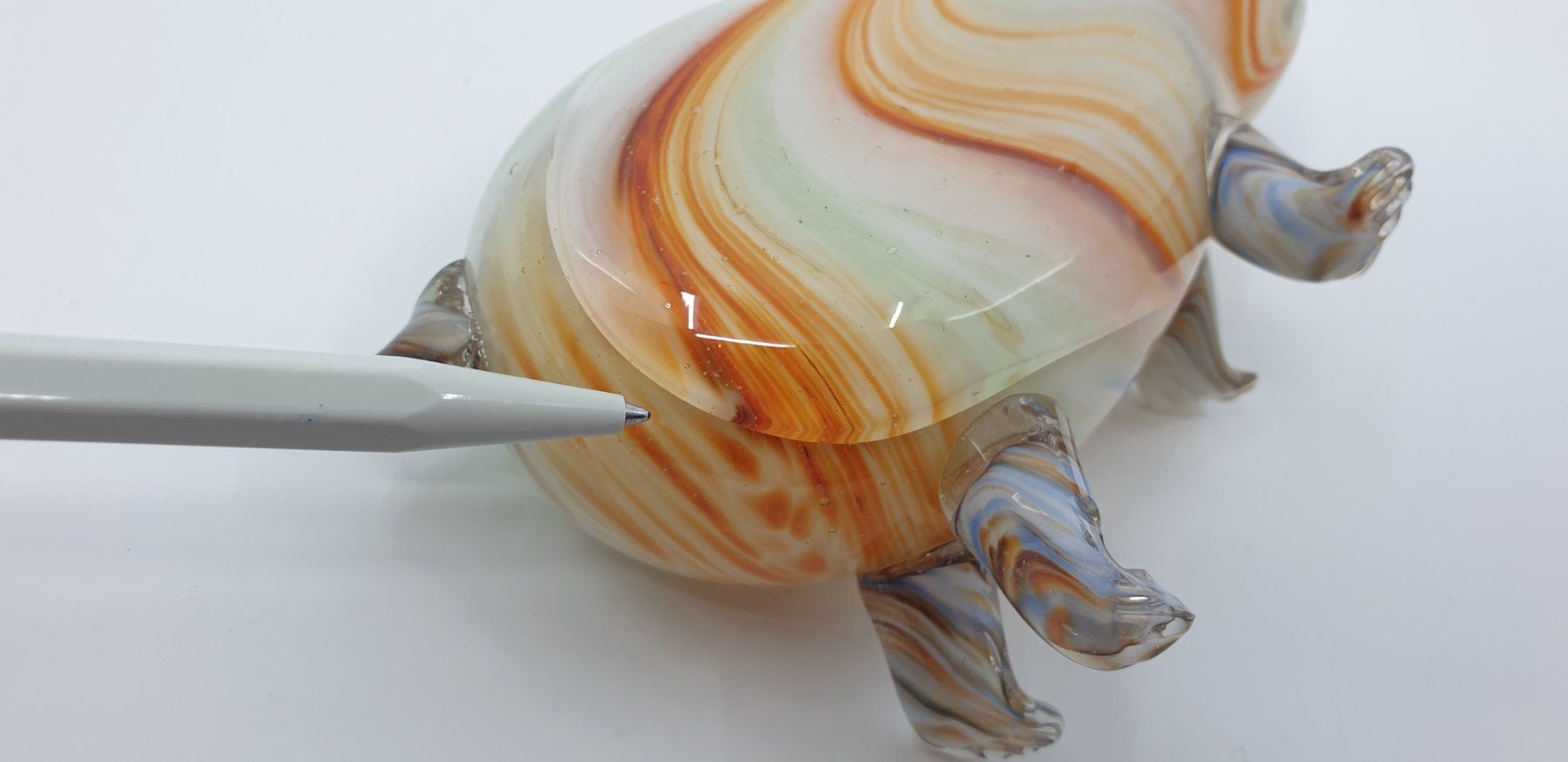 Statuette: Glasfigur Schwein evtl. Murano ? mit Spannungsriss ? – Usato da Emmen venduto da Brockofsky 4