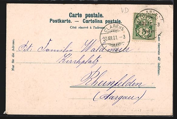 Cartoline postali: AK Montreux, Vue Générale, 1901 – Usato da Berlin venduto da bartko-reher 1