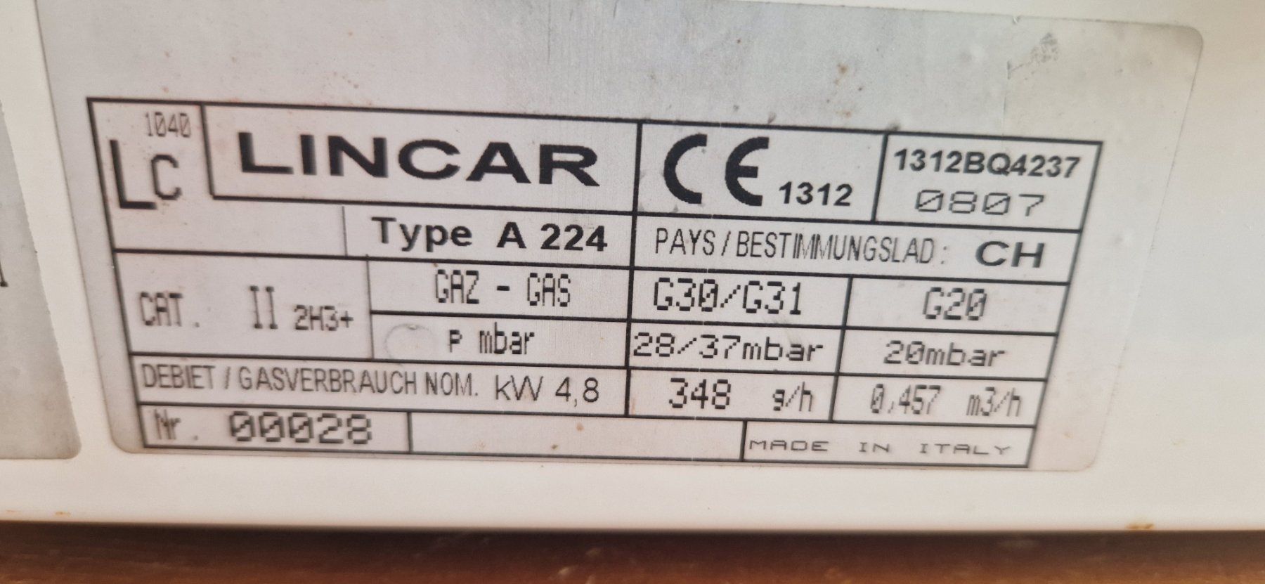 Küchengeräte: GasKocher   LINCAR – Gebraucht aus Niederbipp von jar_ld82 2