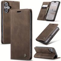 iPhone 17 Leder Flip Hülle Braun – Wallet Case mit Kartenfac