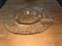 grosse Glas Schale Platte Glasi Hergiswil Niederer  DM 60cm