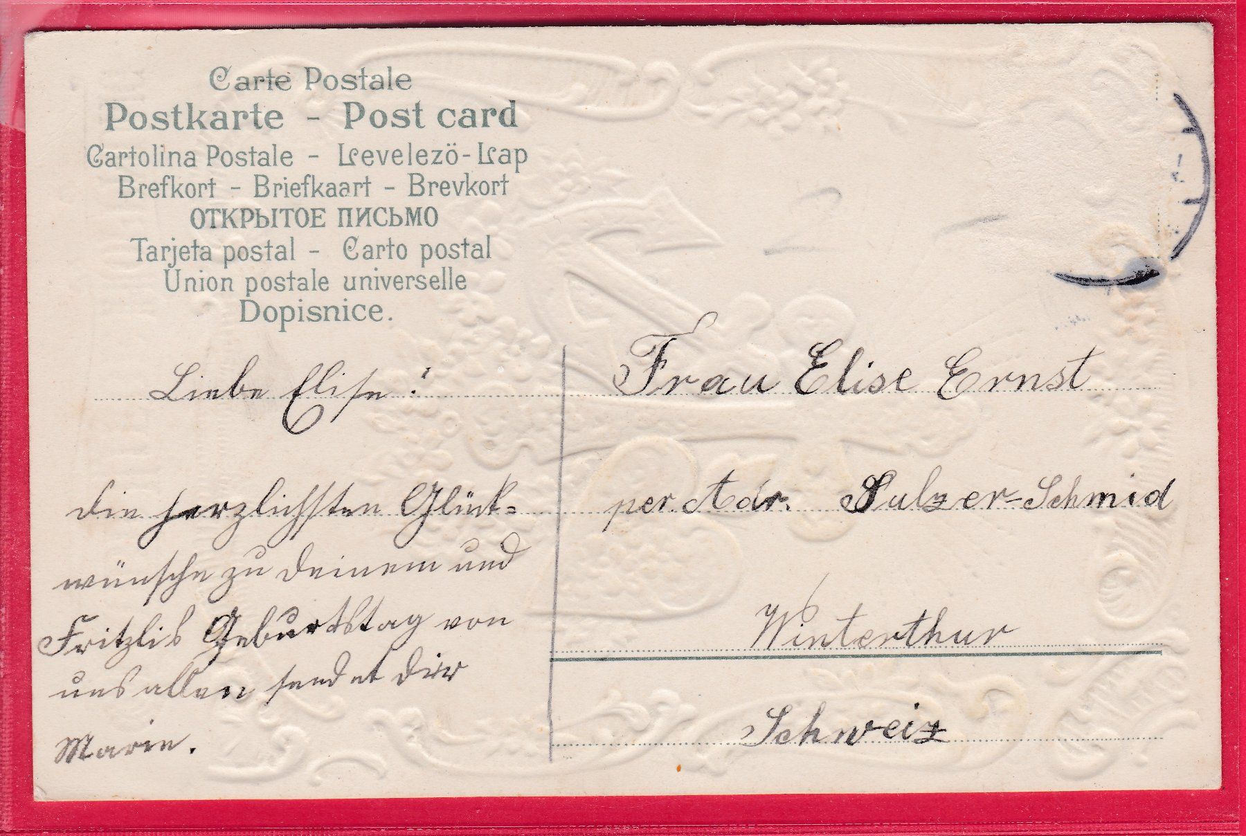Cartoline postali: PRÄGEKARTE, GLAUBE LIEBE HOFFNUNG – Usato da Oberrieden venduto da Gebirgsstelze 1