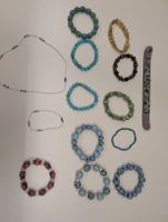 Modeschmuck Konvolut: Viele Armbänder und eine Kette!