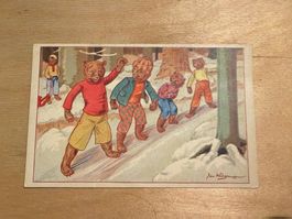 Antike Postkarte, Bärenkarte, J. Wiegmann, ungel.