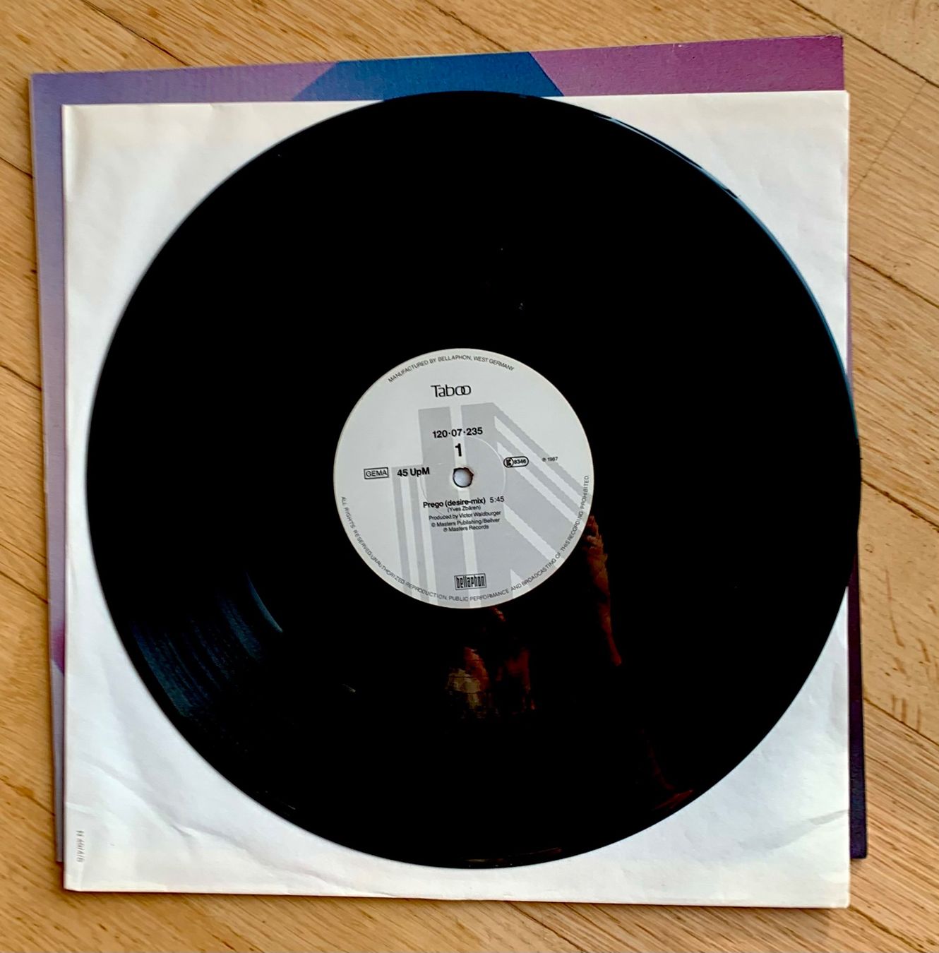Dischi in vinile: Taboo Prego 12"Maxi – Usato da Zürich venduto da Fieber 4