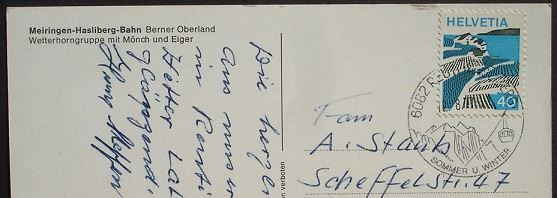 Cartoline postali: MEIRINGEN-HASLIBERG-BAHN Gondelbahn – Usato da Jona venduto da philajona 1