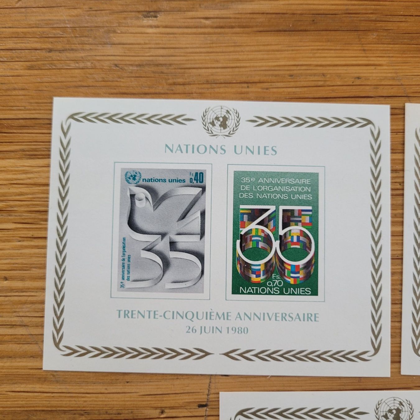 Tutti i francobolli: Kleinbogen UNO Nations Unies 1980 – Usato da Biel/Bienne venduto da Destockweb 1