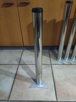 Tischbeine Edelstahl verchromt, höhenverstellbar 70-74cm