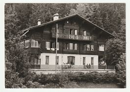 Alte Postkarte Jugendherberge Grindelwald mit Gästeterrasse