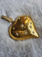 Vintage luxuriöses 80er Herz mit Strass Anhänger