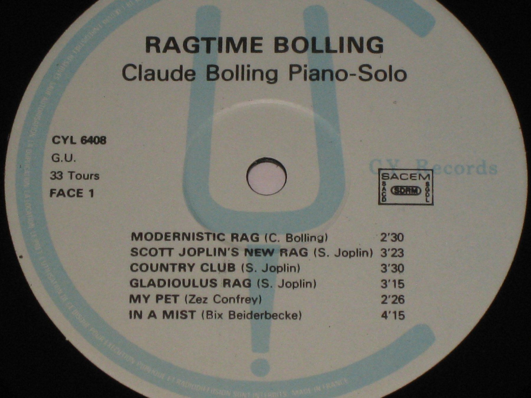 Dischi in vinile: LP - CLAUDE BOLLING - RAGTIME BOLLING – Usato da Steckborn venduto da Quo7 1