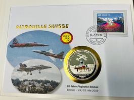 Patrouille Suisse  Numisbrief versilberte Medaille 2019