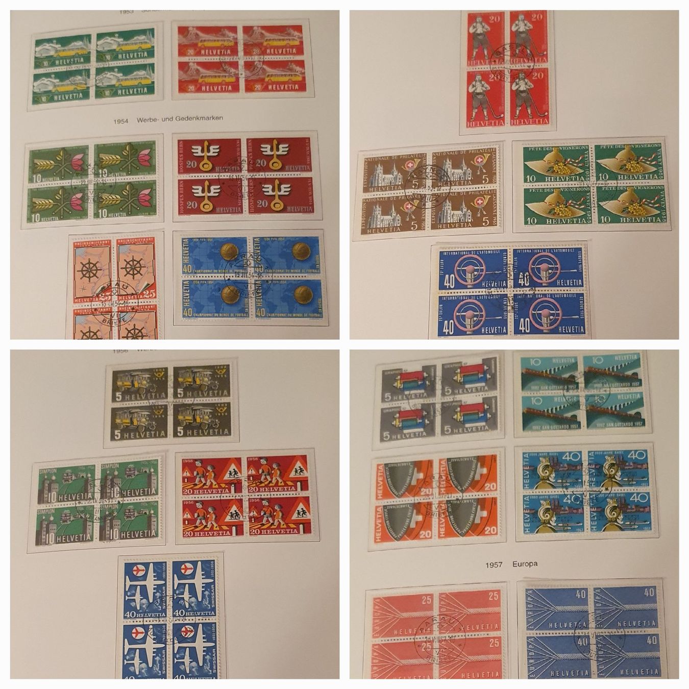 Alle Briefmarken: 4er Block Sammlung Freimarken Gestempelt 1945 - 1990 – Gebraucht aus Kreuzlingen von Rschweiz1 3
