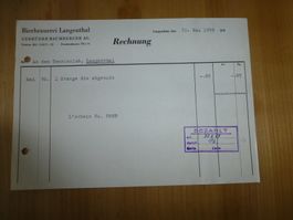 Langenthal, Rechnung Bierbrauerei Langenthal, 1959