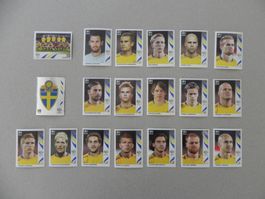Panini Fussball WM 2006 Fehlliste Schweden 150 -168 Komplett