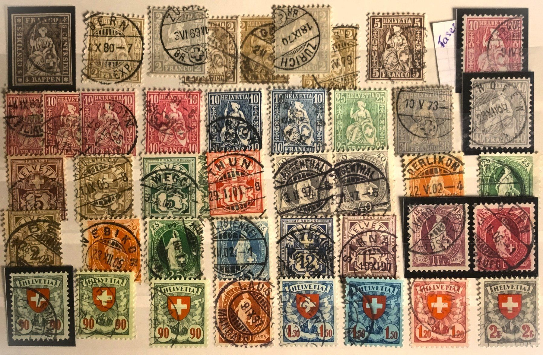 Alle Briefmarken: Sammlung Dauermarken, ab Strubel, bis ca. 1960, gestempelt – Gebraucht aus Belp von Dschopp