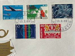 🌟 FDC Satz: Werbemarken I. AUSGABETAG 1969 Nr.: 461-465