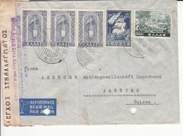 Griechenland - Schweiz Zensurbrief 1951