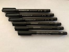 3 x STAEDTLER Lumocolor permanent M schwarz (317-9)