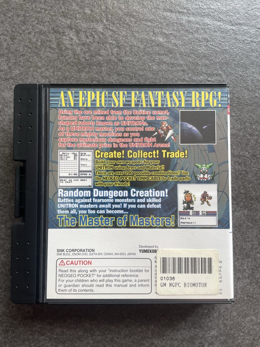 Snk Giochi: Neo Geo Pocket Biomotor Unitron – Usato da Zürich venduto da cENS0R 2