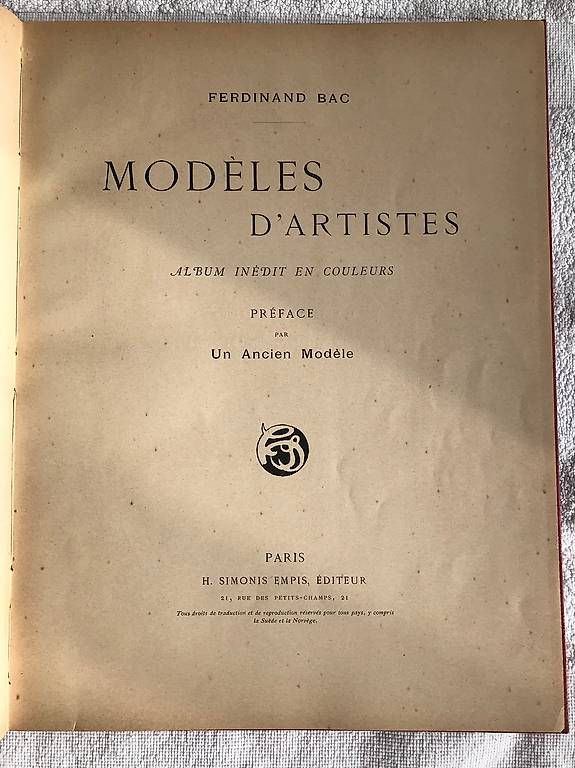Libri: Ferdinand Bac: modèles d'artistes - vers 1900 – Usato da Estavayer-le-Lac venduto da mar_2s6b 2