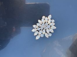 Funkelnde Vintage Brosche, Pin Schmuck für den Winter!