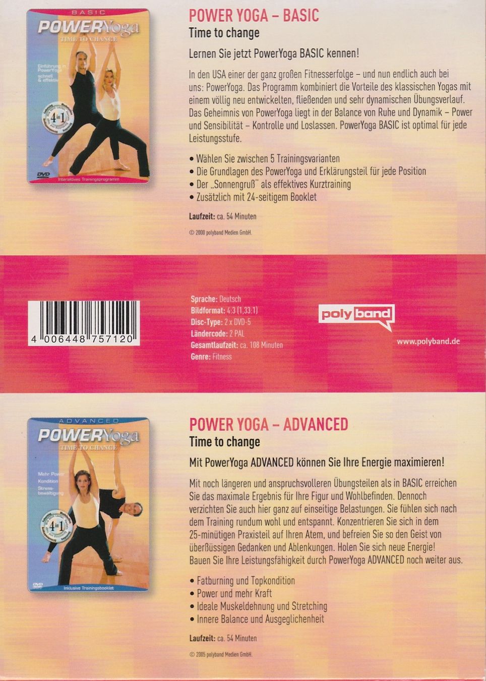 Tutti i DVDs: Die große Power Yoga-Box (2 DVDs) Basic & Advanced Trainings – Nuovo (secondo la descrizione) da Witterswil venduto da Timmytiger 1
