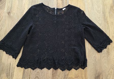 Schwarzes Häkel-Top Gr. 36 / S – Neu 