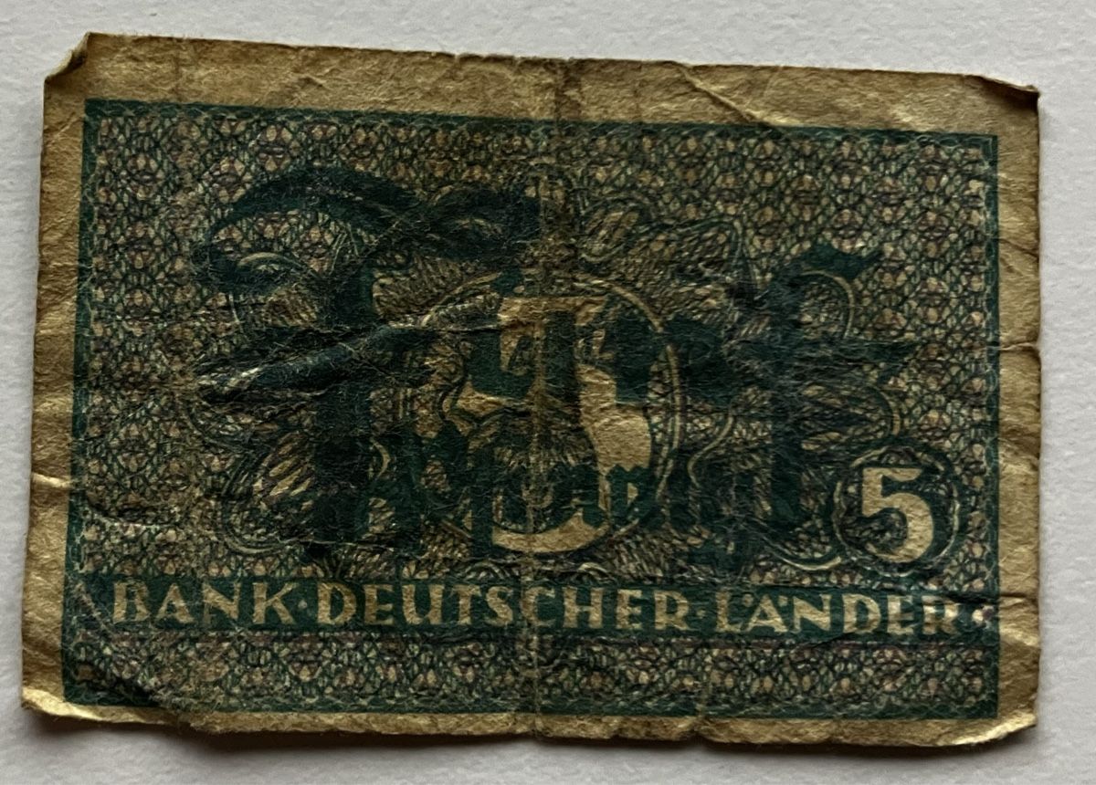 Banconote: Deutschland 5 Pfennig – Usato da Algetshausen venduto da Carrhard