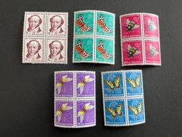 Pro Juventute 1954 Viererblock Satz **  Luxus (4129)