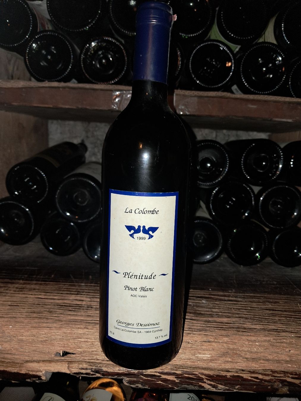 Vino: Pinot Blanc "Plénitude"cave Georges Dessimoz 1999 – Nuovo e nell'imballaggio originale da Le locle venduto da juliensaran