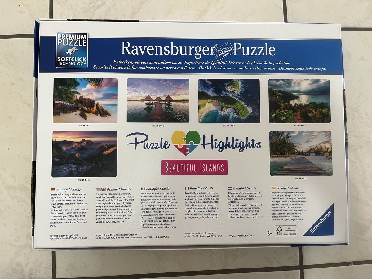 Ravensburger Puzzle: Ravensburger Puzzle: Beautiful Islands, 1000 Teile – Nuovo (secondo la descrizione) da Dietikon venduto da ann_d55q 1