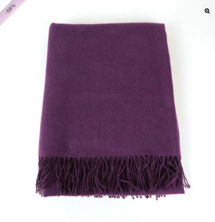 Écharpe cachemire/laine violet 175×140 Hermès