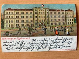 Militär Postkarte, antik, Soldatengruss
