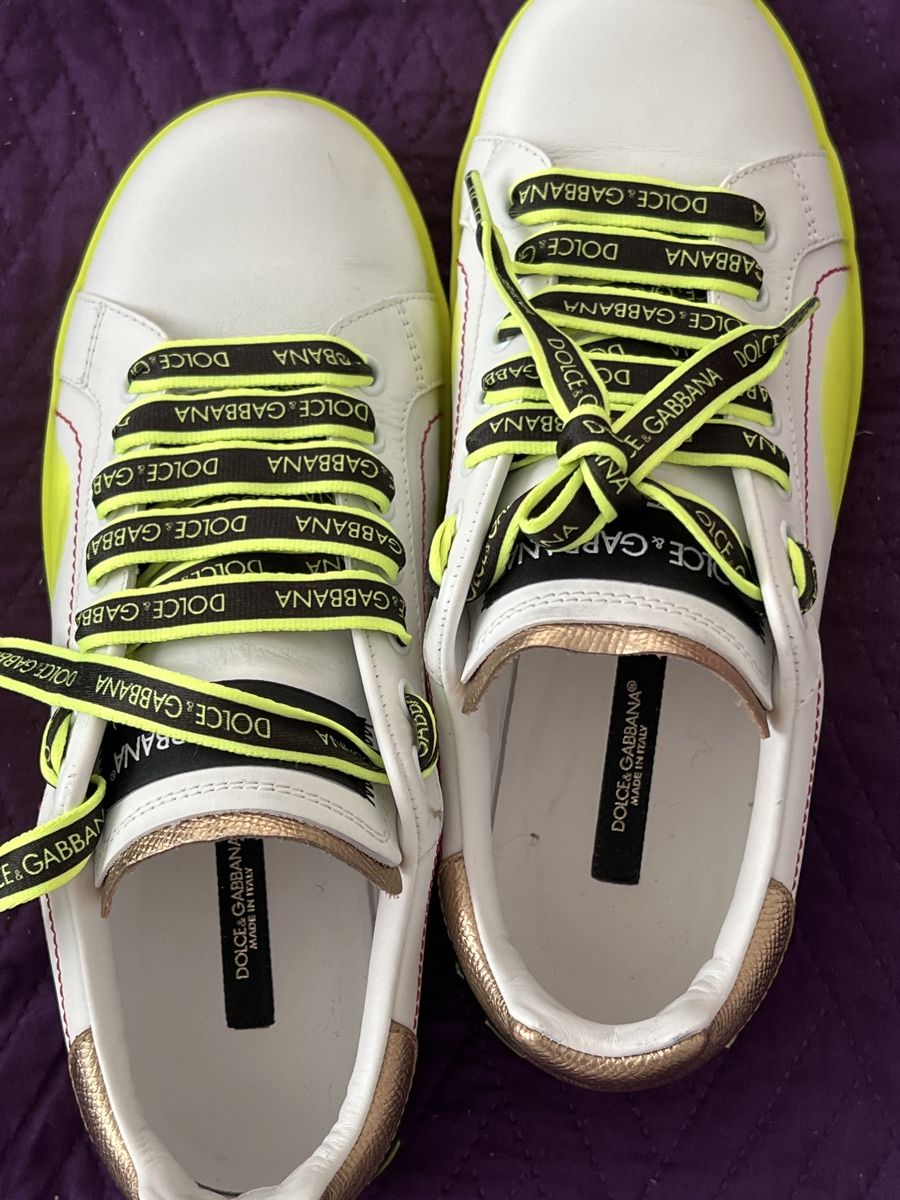 Dolce & Gabbana Scarpe da donna: Baskets Dolce & Gabbana blanches et jaune fluo en 38.5 – Usato da Renens VD venduto da sar_bwz5 4