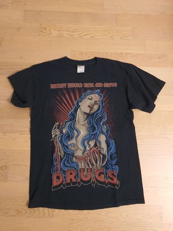 Vintage Gildan Cotton Graphic T-Shirt,mens M, D.R.U.G.S